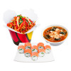 Ланч «Філадельфія» з Кімчі супом та Міні-wok китайською (З 11:00 до 16:00) SushiWok